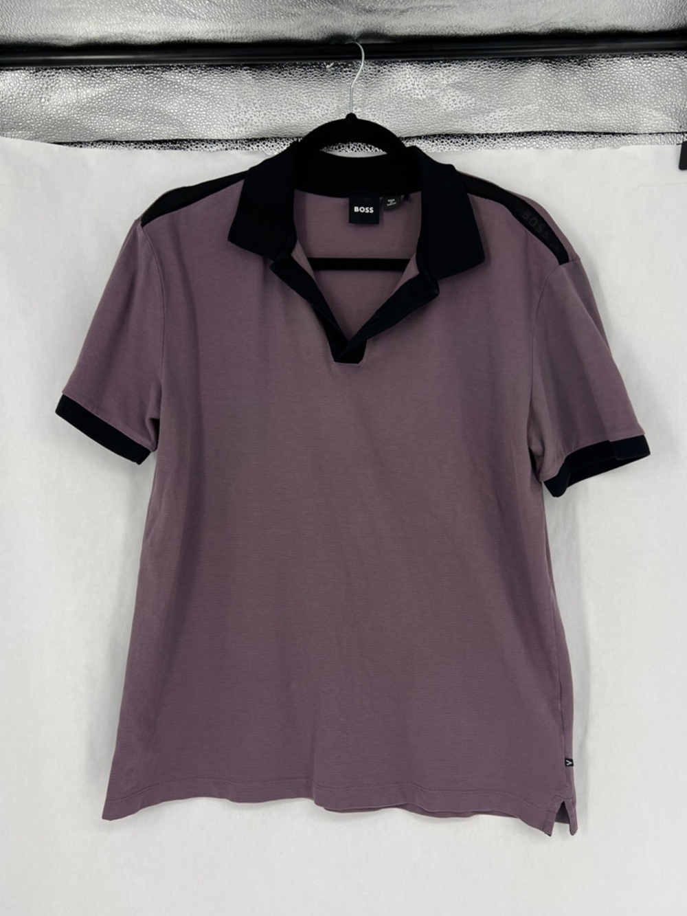 BOSS purple Polo with Black Collar and Trim v performance - Picture 3 of 12